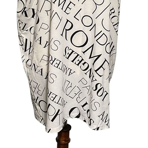 LuLaRoe White All Over City Text Print Top - Picture 5 of 11